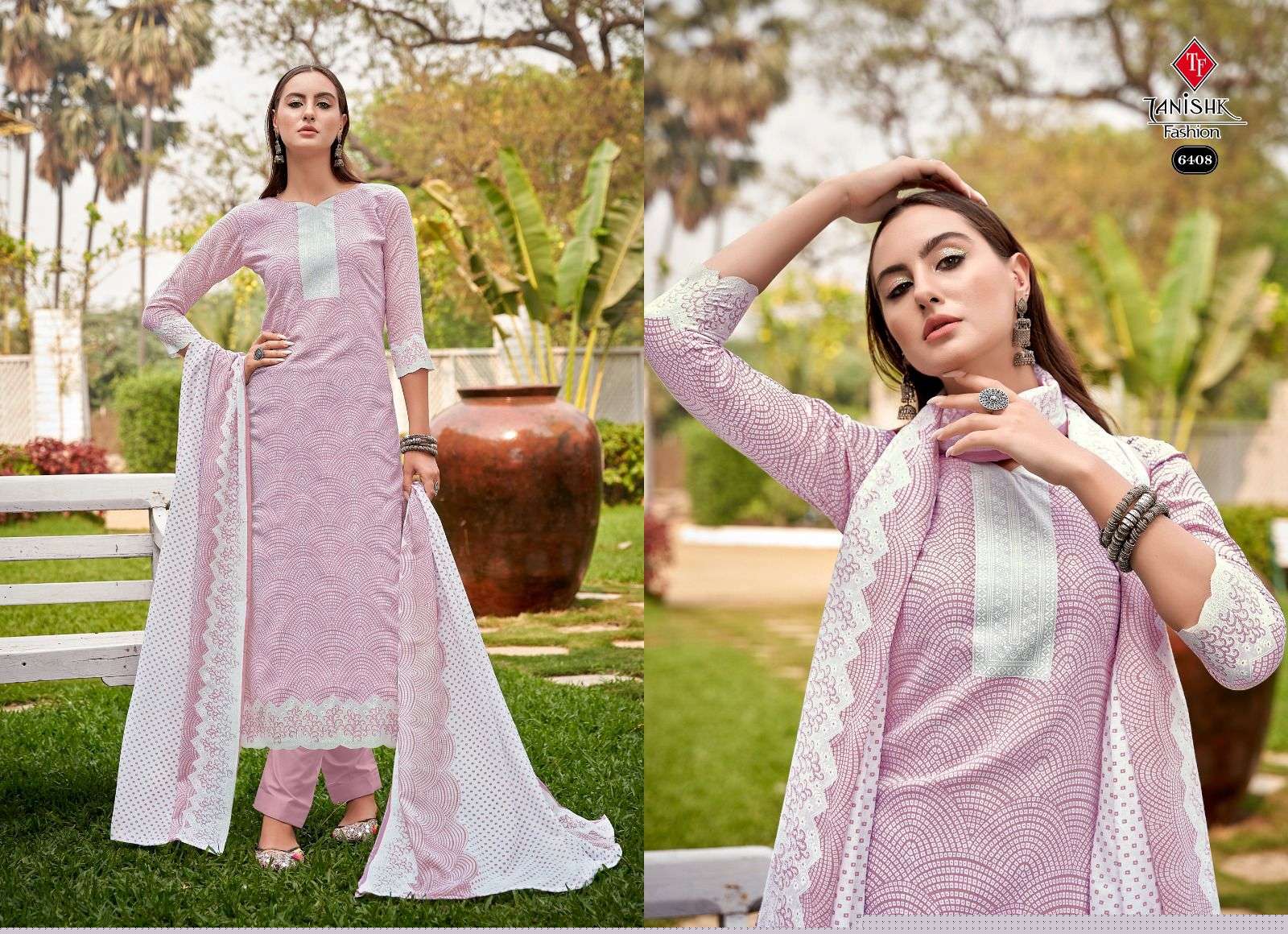 Falak Vol-5 By Tanishk Fashion 6401 To 6408 Series Designer Suits Collection Beautiful Stylish Fancy Colorful Party Wear & Occasional Wear Cotton Print Dresses At Wholesale Price