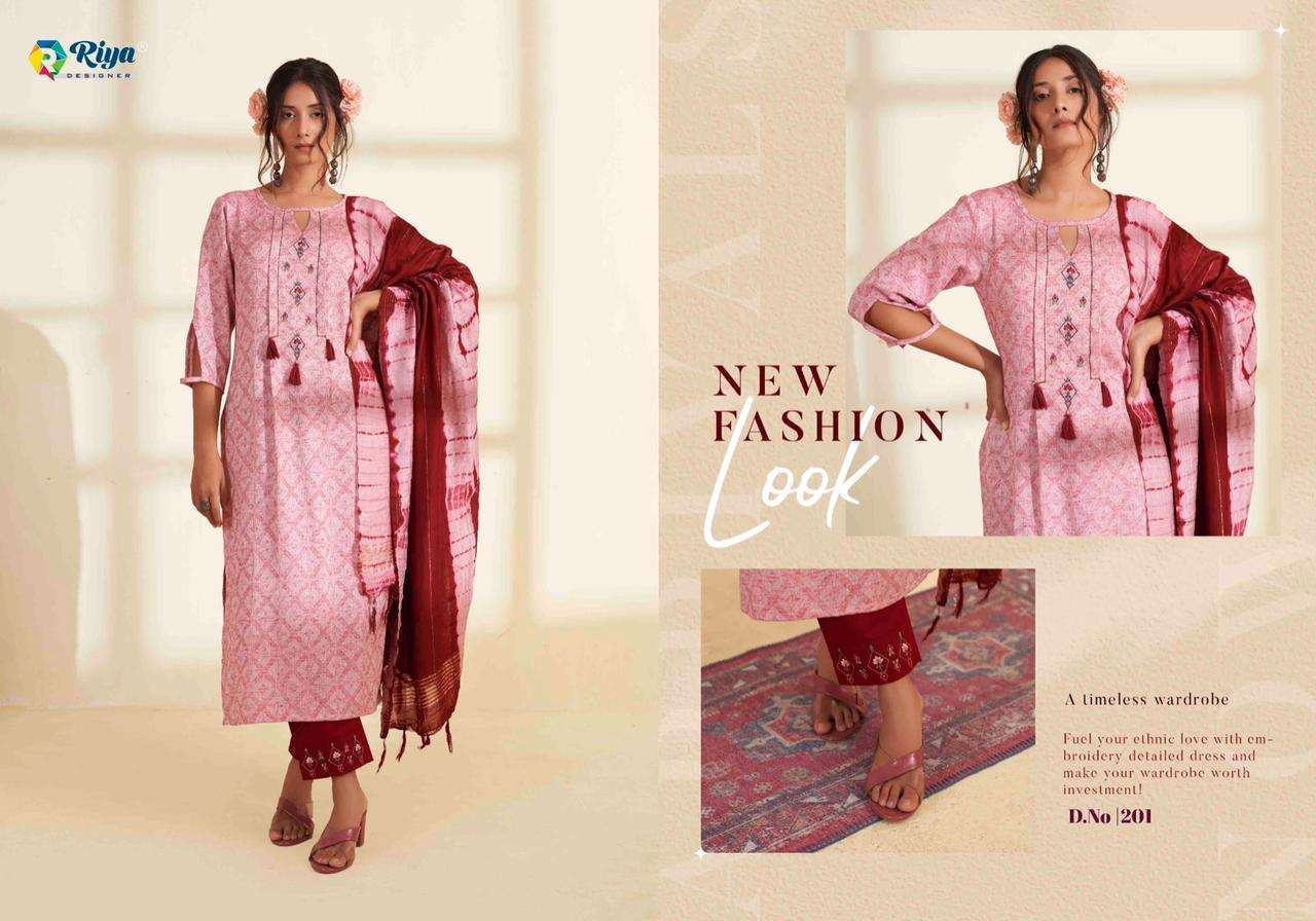 Alice Vol-2 By Riya Designer 201 To 205 Series Designer Suits Collection Beautiful Stylish Fancy Colorful Party Wear & Occasional Wear Cotton Jacquard Dresses At Wholesale Price