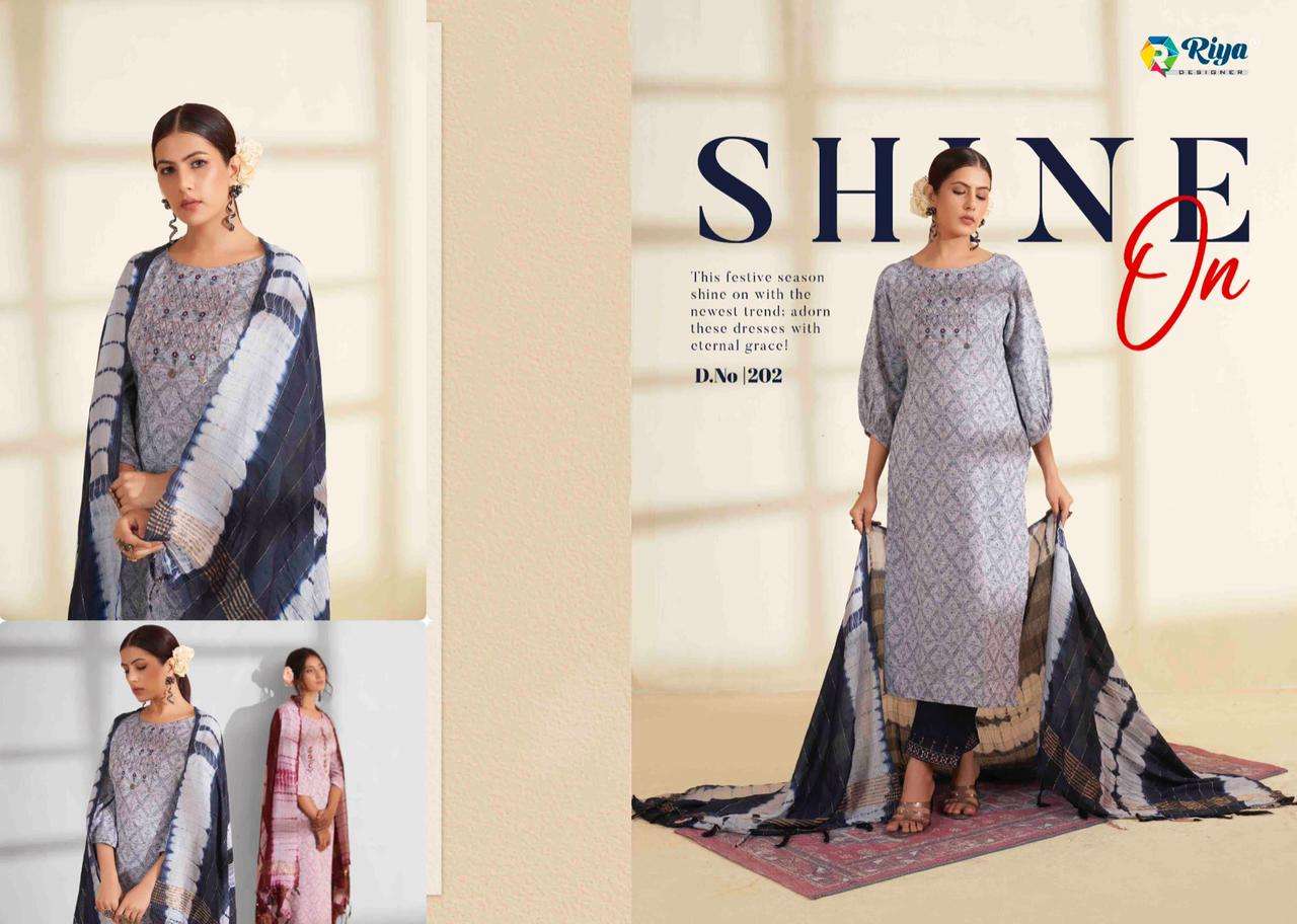 Alice Vol-2 By Riya Designer 201 To 205 Series Designer Suits Collection Beautiful Stylish Fancy Colorful Party Wear & Occasional Wear Cotton Jacquard Dresses At Wholesale Price