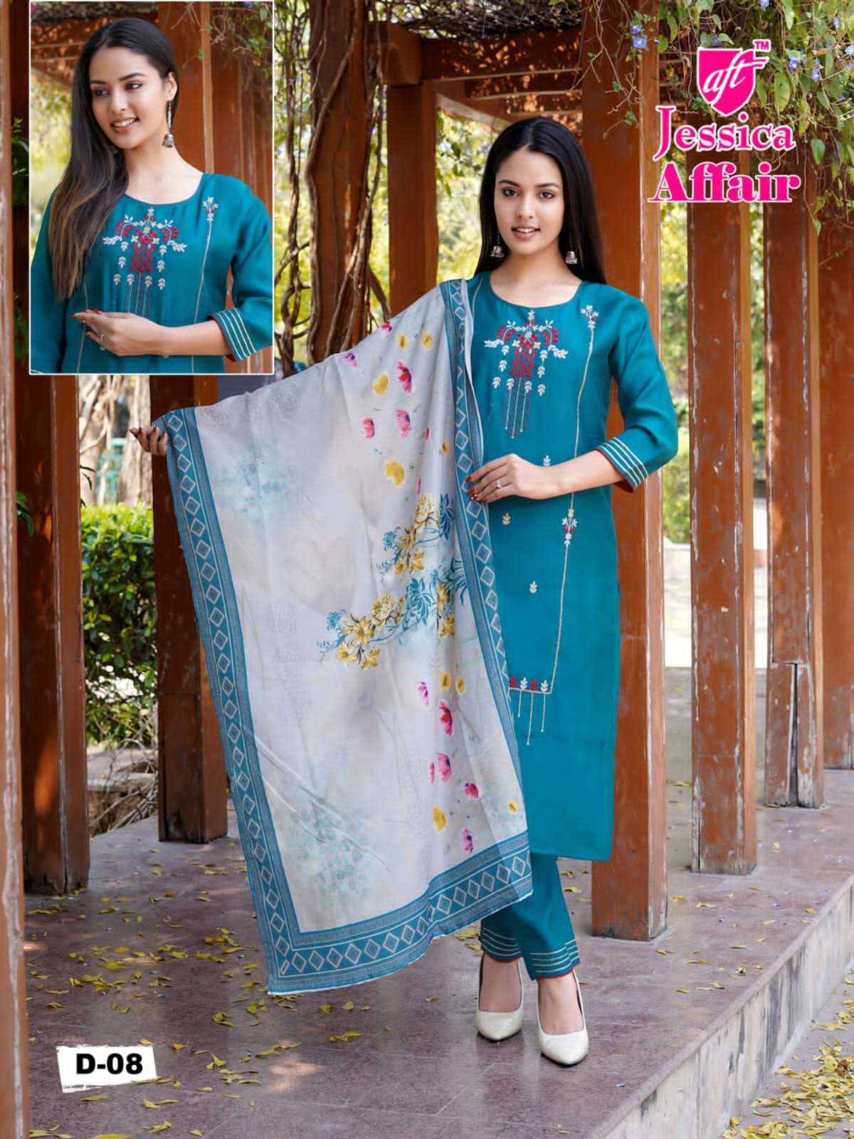 Affair Vol-1 By Jessica 01 To 08 Series Designer Suits Collection Beautiful Stylish Fancy Colorful Party Wear & Occasional Wear Chanderi Print Dresses At Wholesale Price