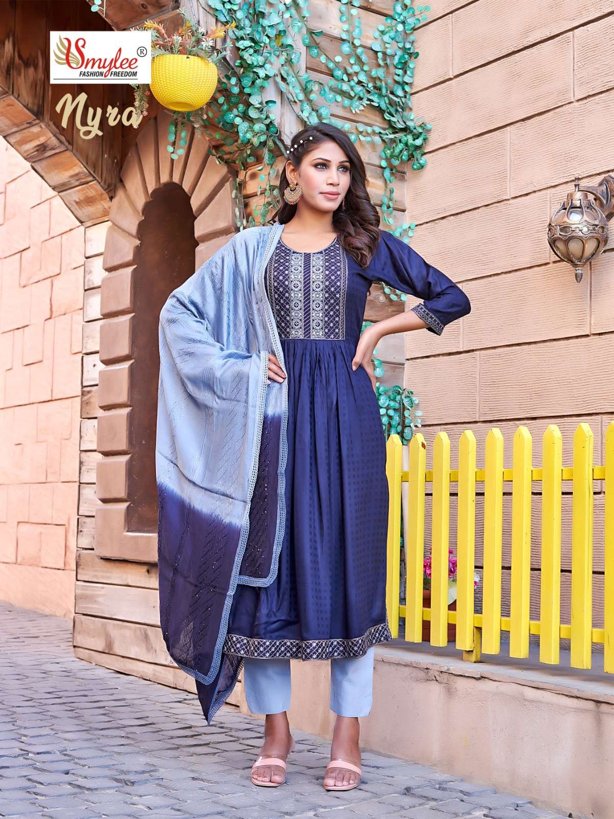 Nyra By Smylee 01 To 08 Series Festive Traditional Wear Collection Beautiful Stylish Fancy Colorful Party Wear & Occasional Wear Heavy Rayon Print Dresses At Wholesale Price