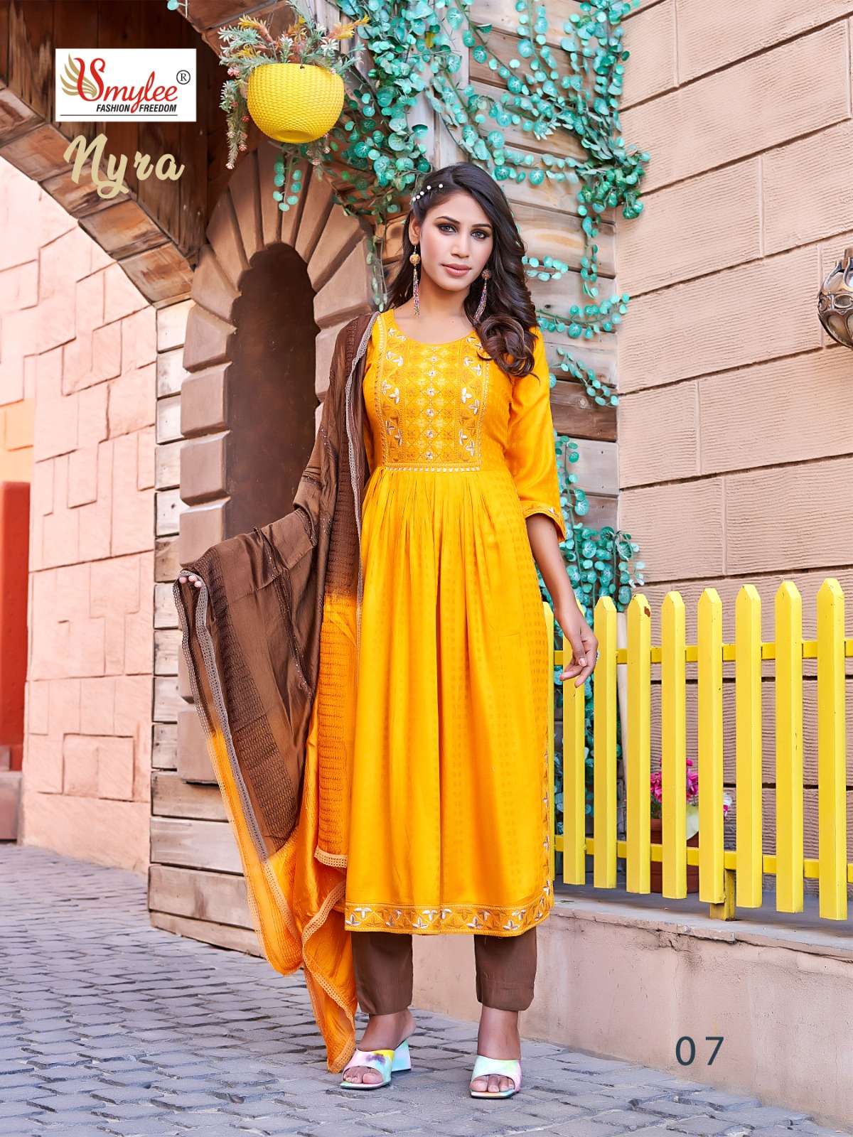 Nyra By Smylee 01 To 08 Series Festive Traditional Wear Collection Beautiful Stylish Fancy Colorful Party Wear & Occasional Wear Heavy Rayon Print Dresses At Wholesale Price