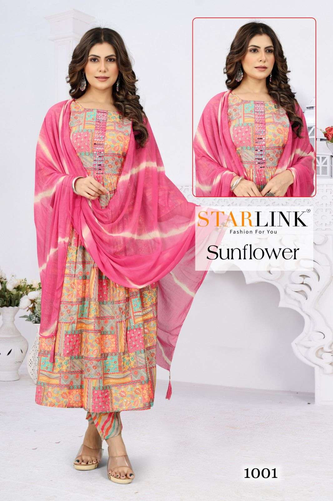 Sunflower By Starlink 1001 To 1014 Series Festive Traditional Wear Collection Beautiful Stylish Fancy Colorful Party Wear & Occasional Wear Viscose Chanderi Silk Digital Print Dresses At Wholesale Price