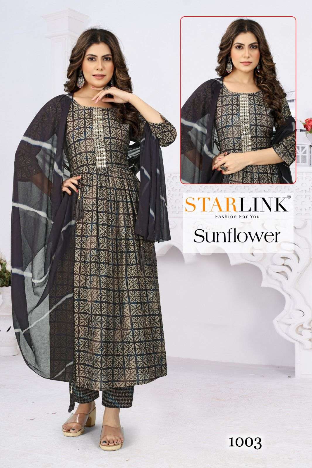 Sunflower By Starlink 1001 To 1014 Series Festive Traditional Wear Collection Beautiful Stylish Fancy Colorful Party Wear & Occasional Wear Viscose Chanderi Silk Digital Print Dresses At Wholesale Price