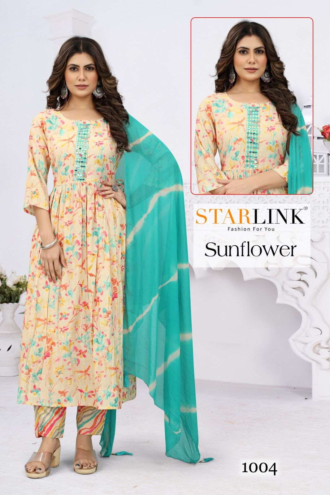 Sunflower By Starlink 1001 To 1014 Series Festive Traditional Wear Collection Beautiful Stylish Fancy Colorful Party Wear & Occasional Wear Viscose Chanderi Silk Digital Print Dresses At Wholesale Price