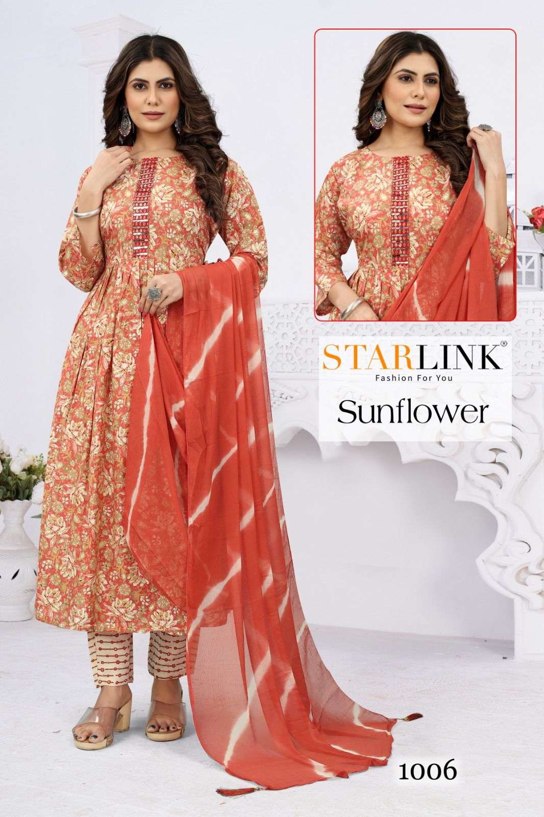 Sunflower By Starlink 1001 To 1014 Series Festive Traditional Wear Collection Beautiful Stylish Fancy Colorful Party Wear & Occasional Wear Viscose Chanderi Silk Digital Print Dresses At Wholesale Price