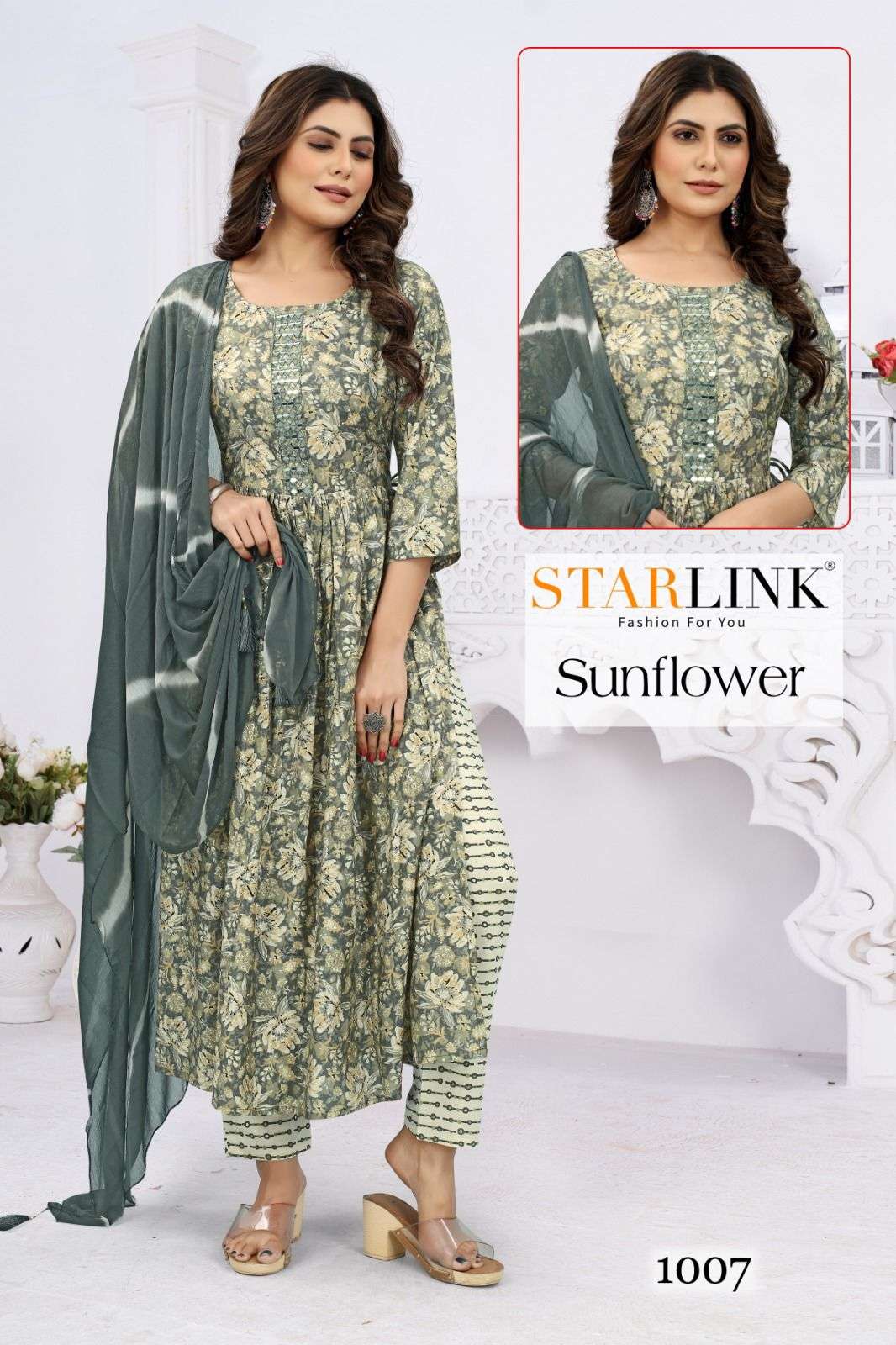 Sunflower By Starlink 1001 To 1014 Series Festive Traditional Wear Collection Beautiful Stylish Fancy Colorful Party Wear & Occasional Wear Viscose Chanderi Silk Digital Print Dresses At Wholesale Price