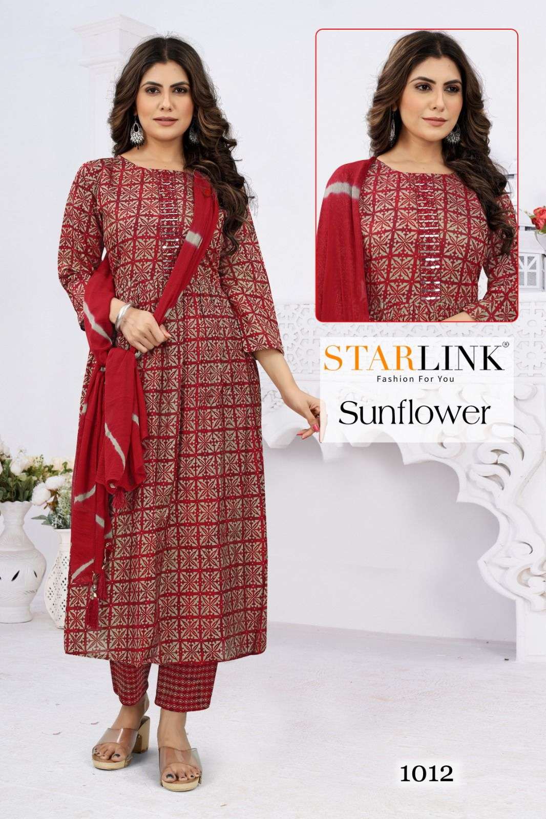 Sunflower By Starlink 1001 To 1014 Series Festive Traditional Wear Collection Beautiful Stylish Fancy Colorful Party Wear & Occasional Wear Viscose Chanderi Silk Digital Print Dresses At Wholesale Price