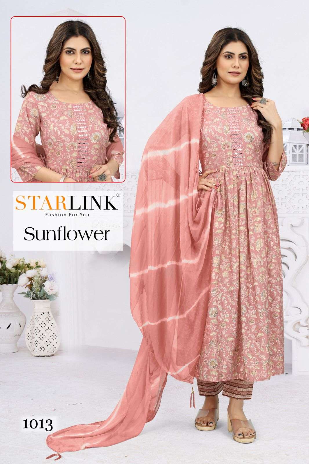 Sunflower By Starlink 1001 To 1014 Series Festive Traditional Wear Collection Beautiful Stylish Fancy Colorful Party Wear & Occasional Wear Viscose Chanderi Silk Digital Print Dresses At Wholesale Price