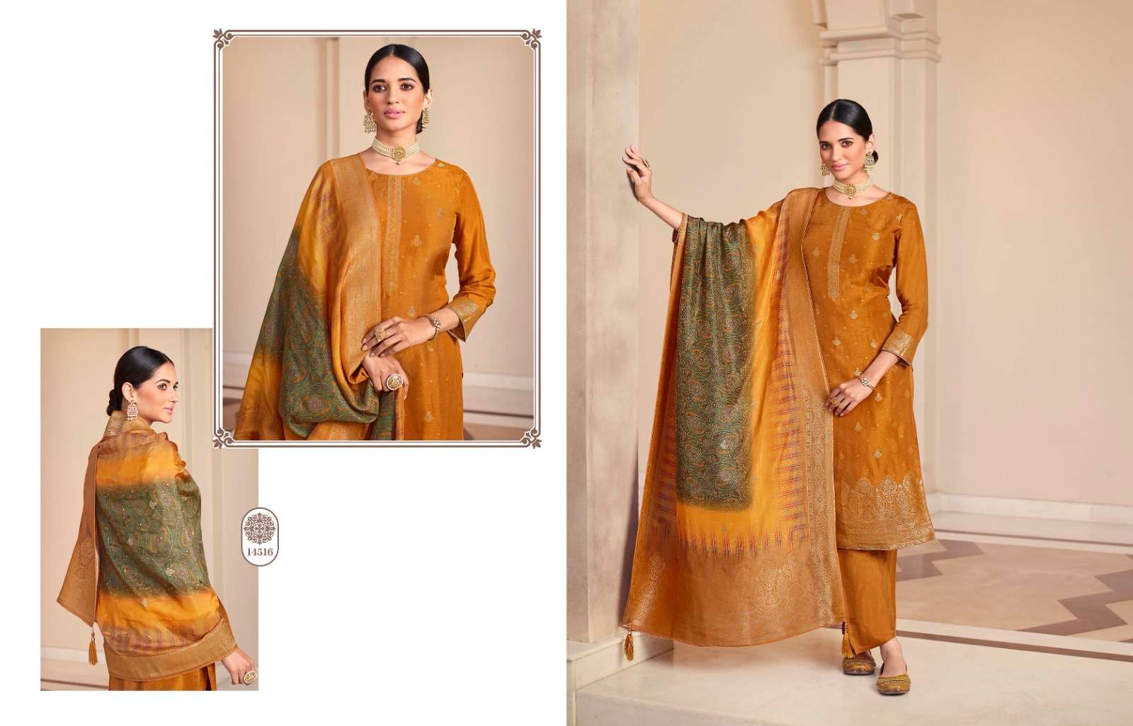 Arshi Vol-2 By Zisa 14511 To 14516 Series Designer Festive Suits Collection Beautiful Stylish Fancy Colorful Party Wear & Occasional Wear Dola Jacquard Dresses At Wholesale Price