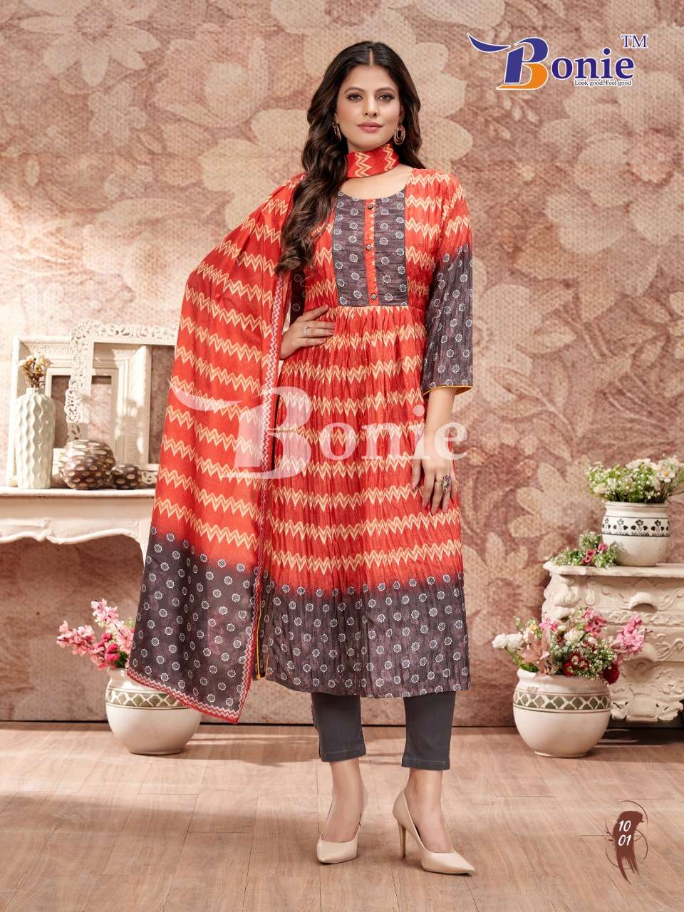 Garvi By Bonie 1001 To 1008 Series Designer Festive Suits Collection Beautiful Stylish Fancy Colorful Party Wear & Occasional Wear Fancy Dresses At Wholesale Price
