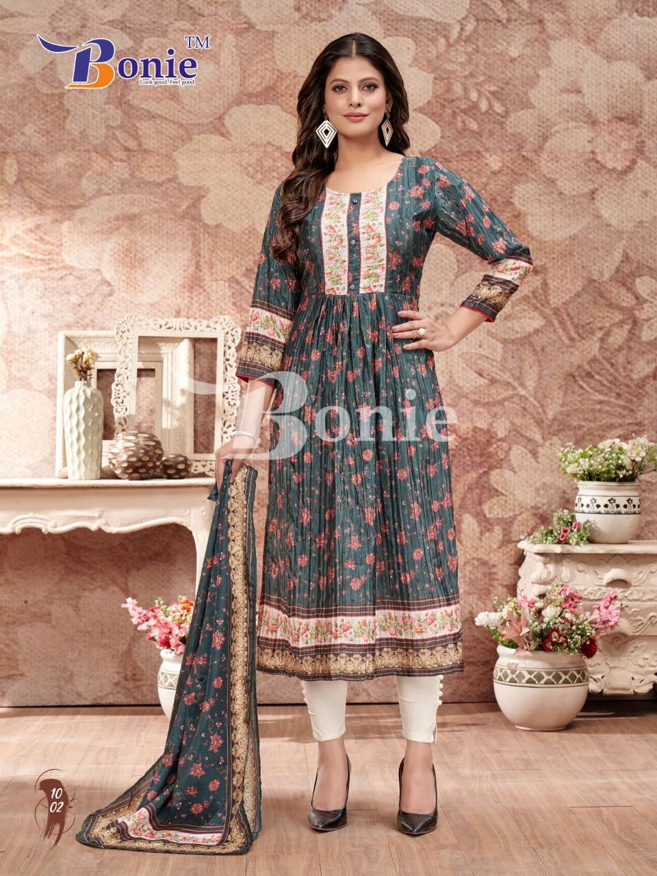 Garvi By Bonie 1001 To 1008 Series Designer Festive Suits Collection Beautiful Stylish Fancy Colorful Party Wear & Occasional Wear Fancy Dresses At Wholesale Price