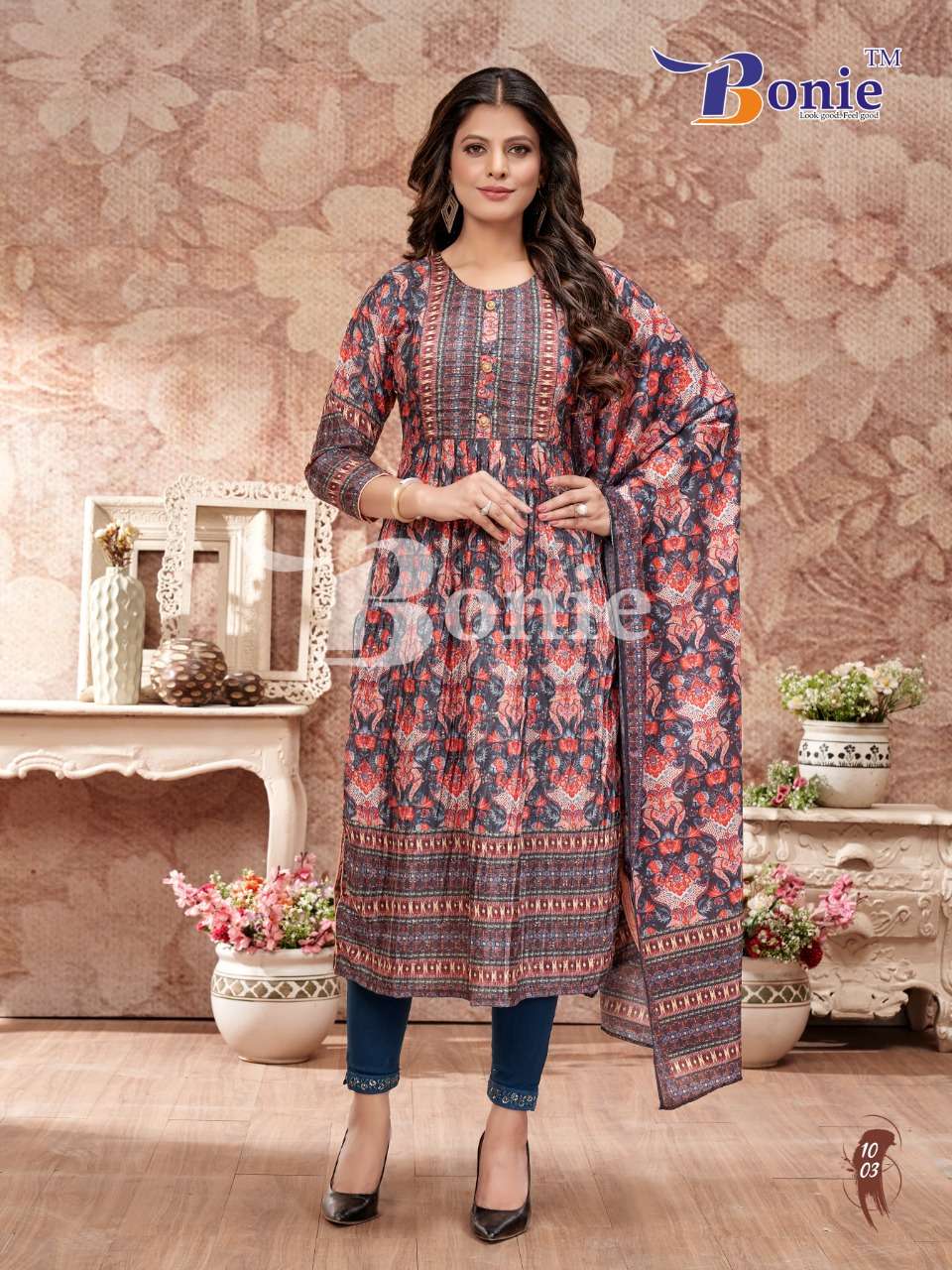 Garvi By Bonie 1001 To 1008 Series Designer Festive Suits Collection Beautiful Stylish Fancy Colorful Party Wear & Occasional Wear Fancy Dresses At Wholesale Price