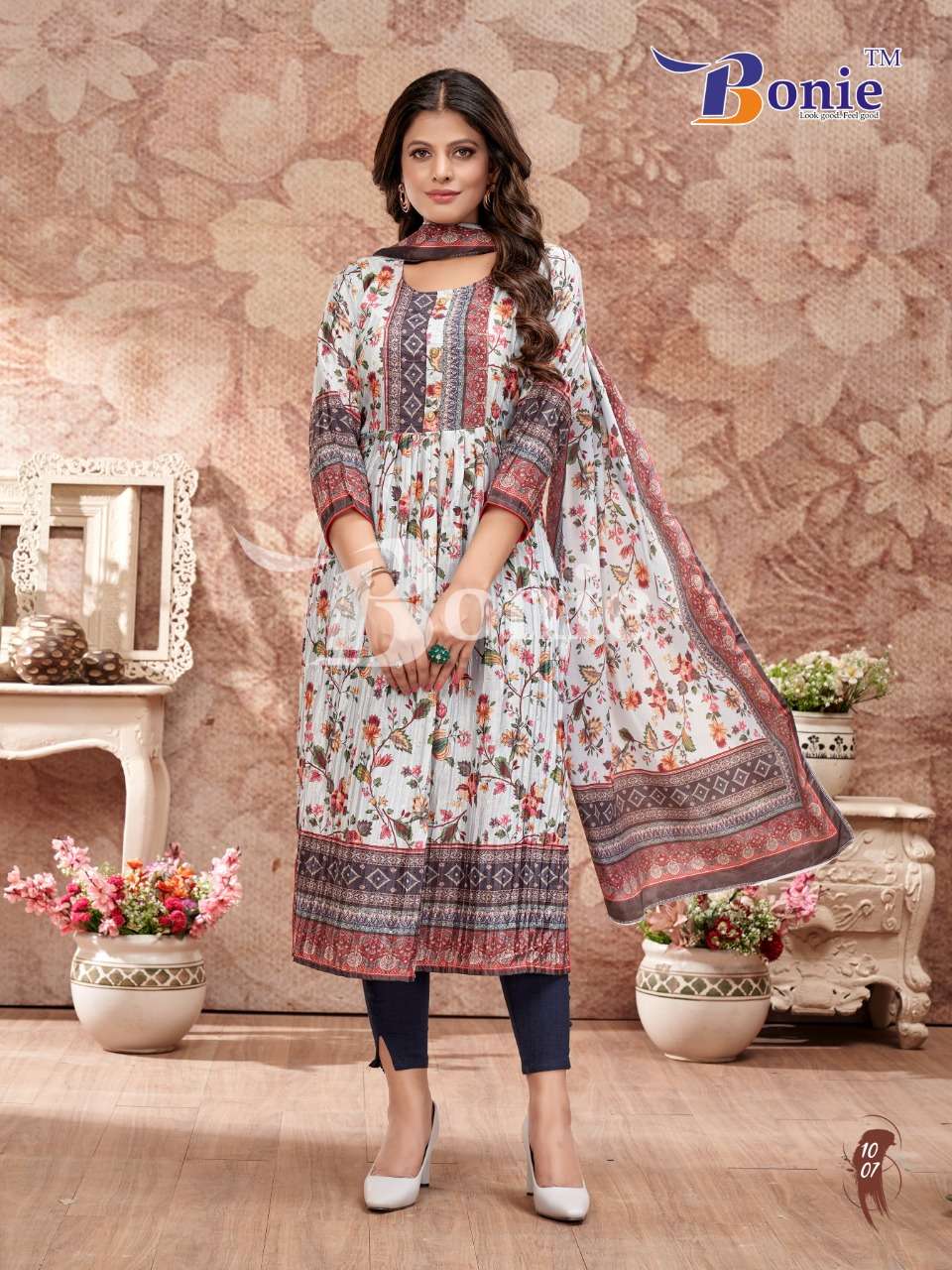 Garvi By Bonie 1001 To 1008 Series Designer Festive Suits Collection Beautiful Stylish Fancy Colorful Party Wear & Occasional Wear Fancy Dresses At Wholesale Price