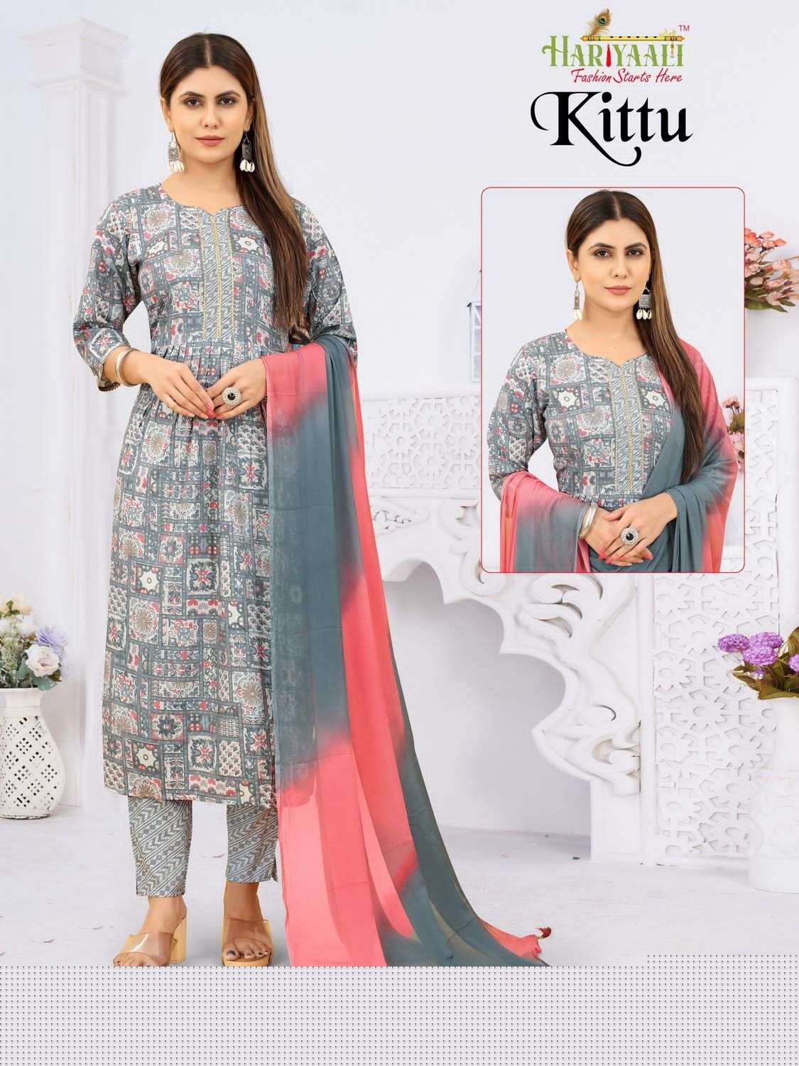 Kittu By Hariyaali 1001 To 1024 Series Designer Festive Suits Collection Beautiful Stylish Fancy Colorful Party Wear & Occasional Wear Rayon Foil Dresses At Wholesale Price