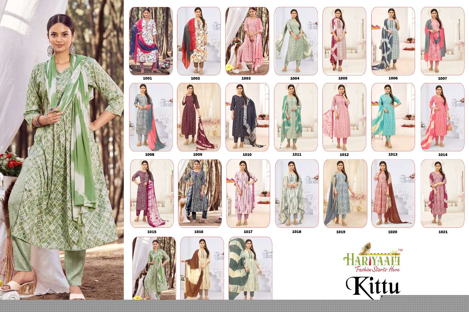Kittu By Hariyaali 1001 To 1024 Series Designer Festive Suits Collection Beautiful Stylish Fancy Colorful Party Wear & Occasional Wear Rayon Foil Dresses At Wholesale Price