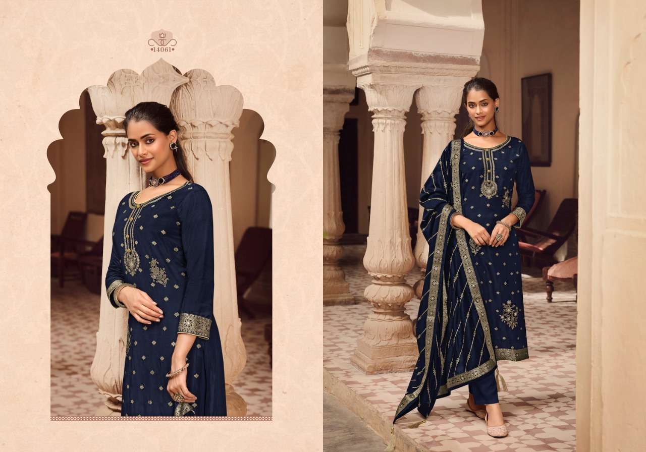 Mehak By Zisa 14061 To 14064 Series Beautiful Festive Suits Colorful Stylish Fancy Casual Wear & Ethnic Wear Dola Jacquard Dresses At Wholesale Price