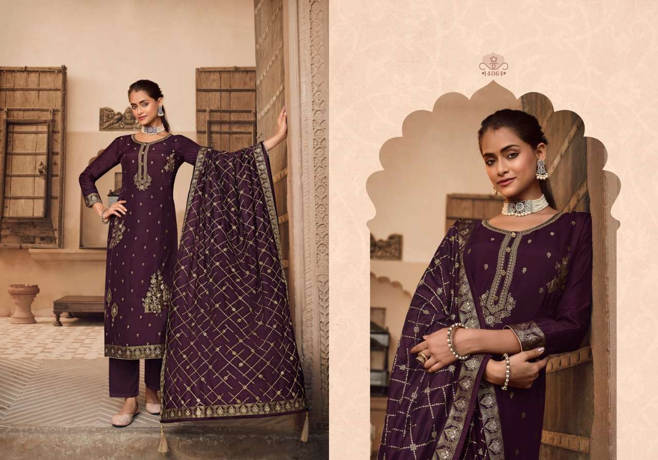 Mehak By Zisa 14061 To 14064 Series Beautiful Festive Suits Colorful Stylish Fancy Casual Wear & Ethnic Wear Dola Jacquard Dresses At Wholesale Price