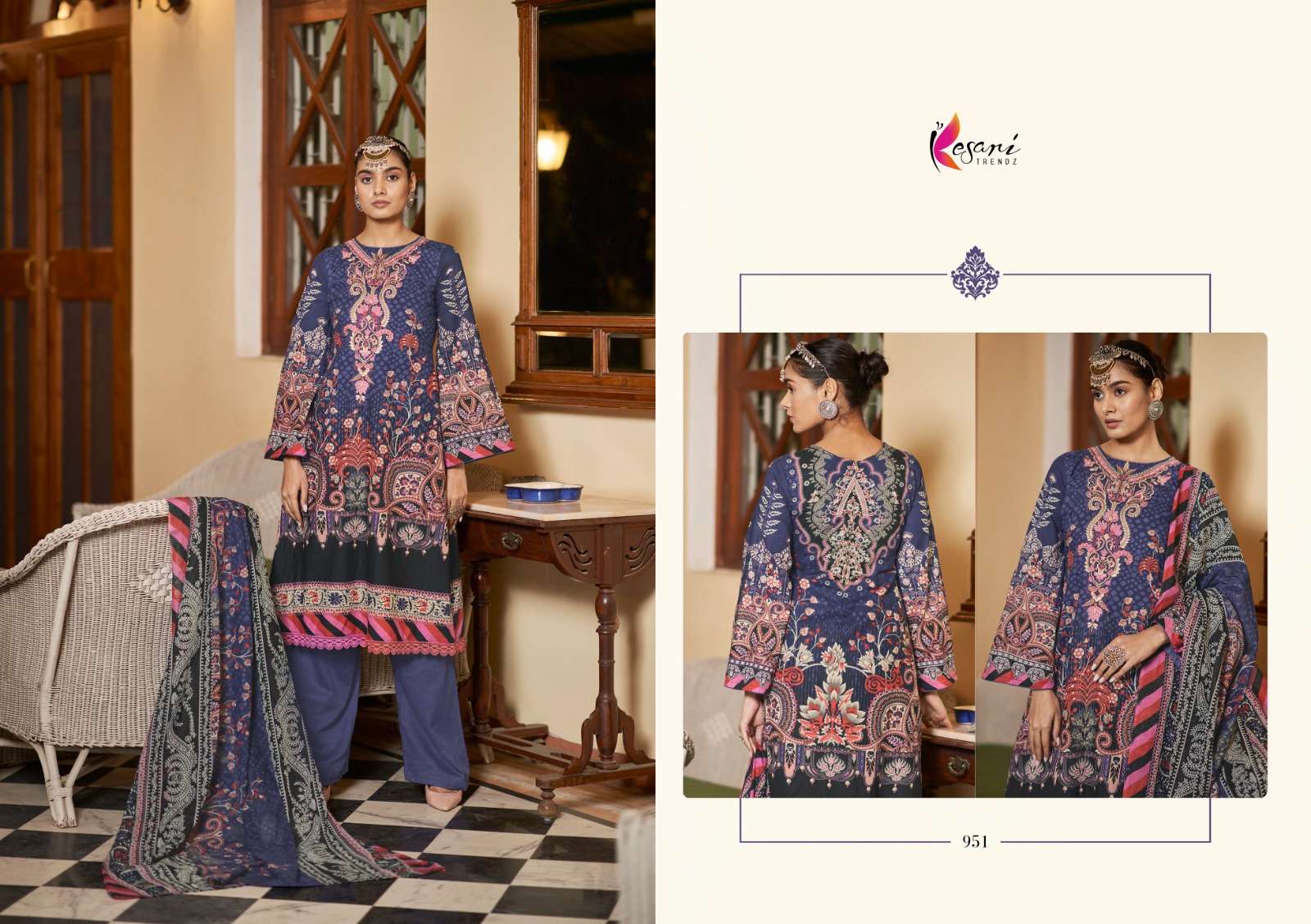 Jannat-E-Noor By Kesari Trendz 951 To 958 Series Designer Festive Suits Collection Beautiful Stylish Fancy Colorful Party Wear & Occasional Wear Pure Lawn Cotton Embroidered Dresses At Wholesale Price