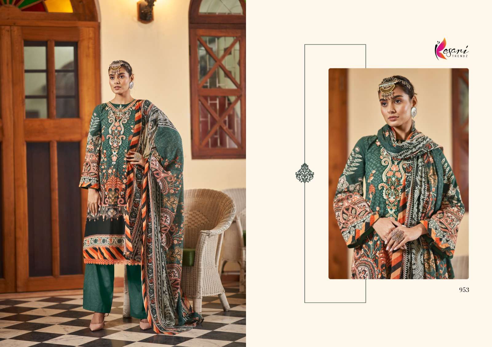 Jannat-E-Noor By Kesari Trendz 951 To 958 Series Designer Festive Suits Collection Beautiful Stylish Fancy Colorful Party Wear & Occasional Wear Pure Lawn Cotton Embroidered Dresses At Wholesale Price