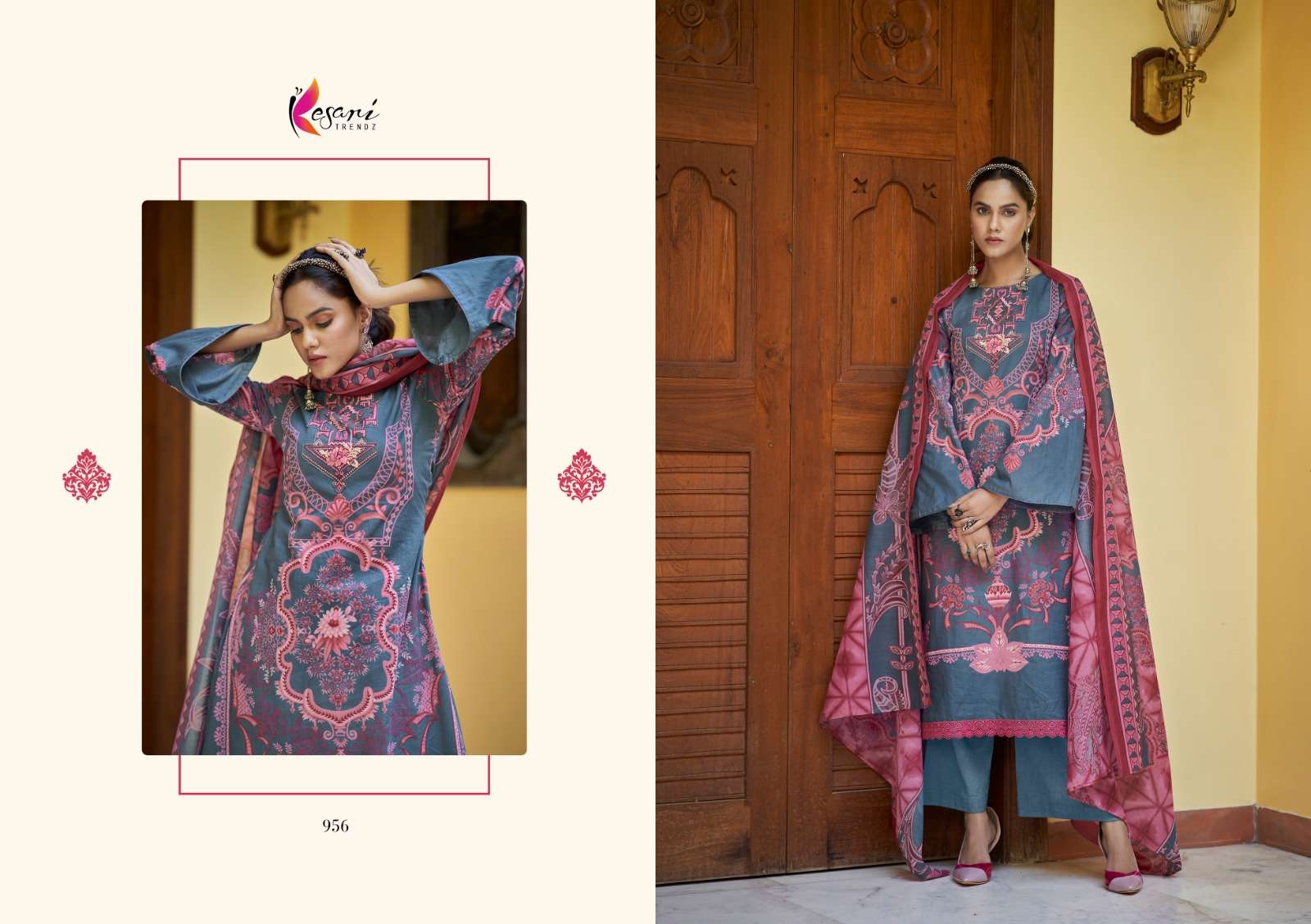 Jannat-E-Noor By Kesari Trendz 951 To 958 Series Designer Festive Suits Collection Beautiful Stylish Fancy Colorful Party Wear & Occasional Wear Pure Lawn Cotton Embroidered Dresses At Wholesale Price
