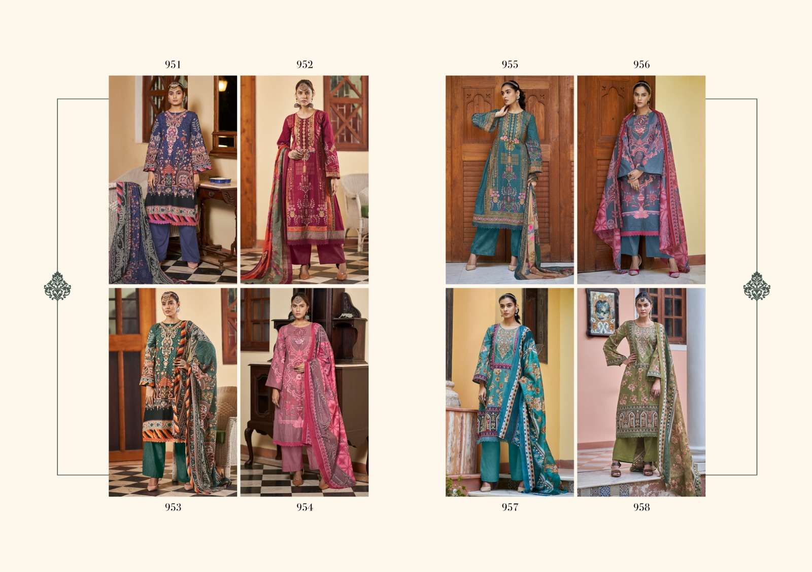 Jannat-E-Noor By Kesari Trendz 951 To 958 Series Designer Festive Suits Collection Beautiful Stylish Fancy Colorful Party Wear & Occasional Wear Pure Lawn Cotton Embroidered Dresses At Wholesale Price