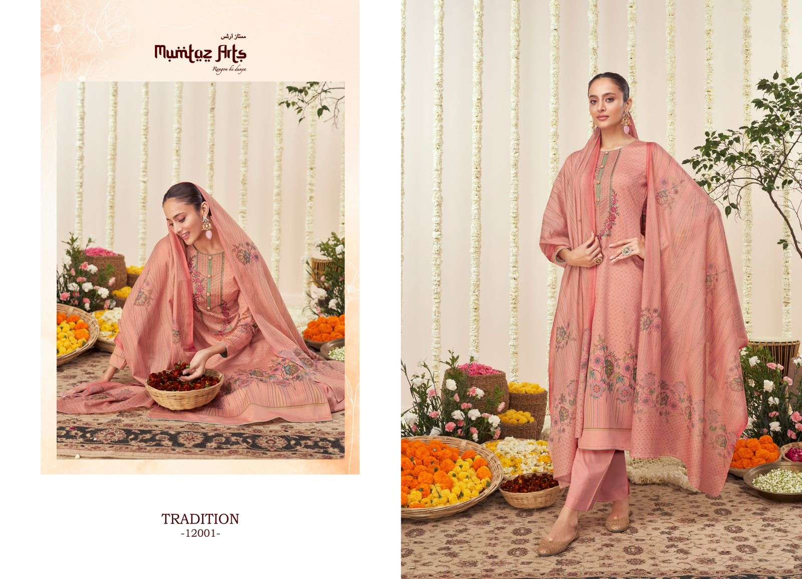 Tradition By Mumtaz Arts 12001 To 12008 Series Designer Festive Suits Collection Beautiful Stylish Fancy Colorful Party Wear & Occasional Wear Pure Viscose Satin Embroidered Dresses At Wholesale Price