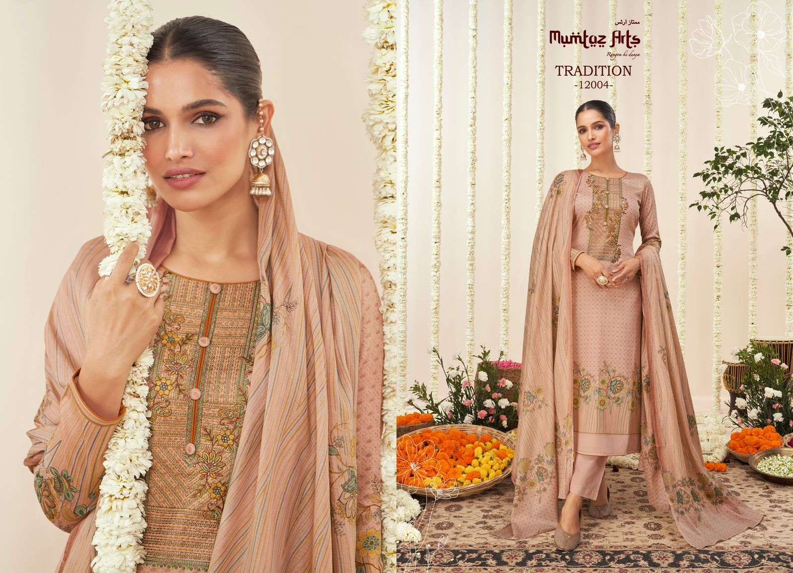Tradition By Mumtaz Arts 12001 To 12008 Series Designer Festive Suits Collection Beautiful Stylish Fancy Colorful Party Wear & Occasional Wear Pure Viscose Satin Embroidered Dresses At Wholesale Price