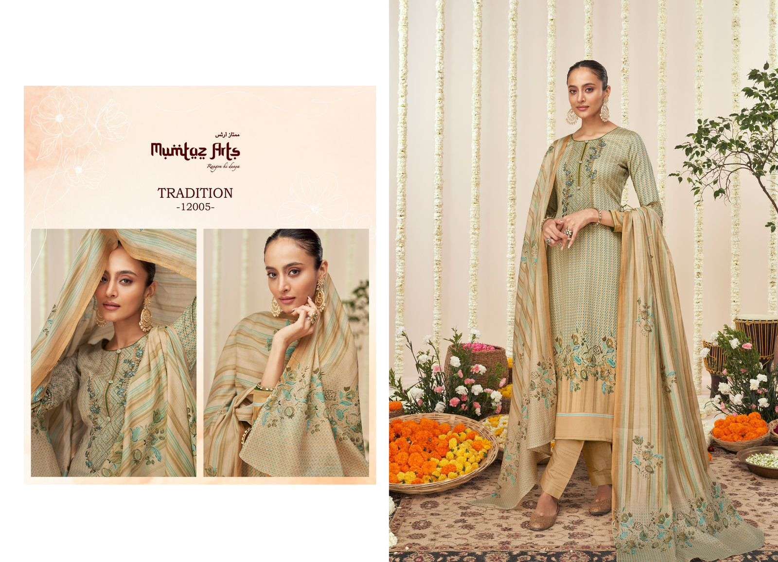 Tradition By Mumtaz Arts 12001 To 12008 Series Designer Festive Suits Collection Beautiful Stylish Fancy Colorful Party Wear & Occasional Wear Pure Viscose Satin Embroidered Dresses At Wholesale Price