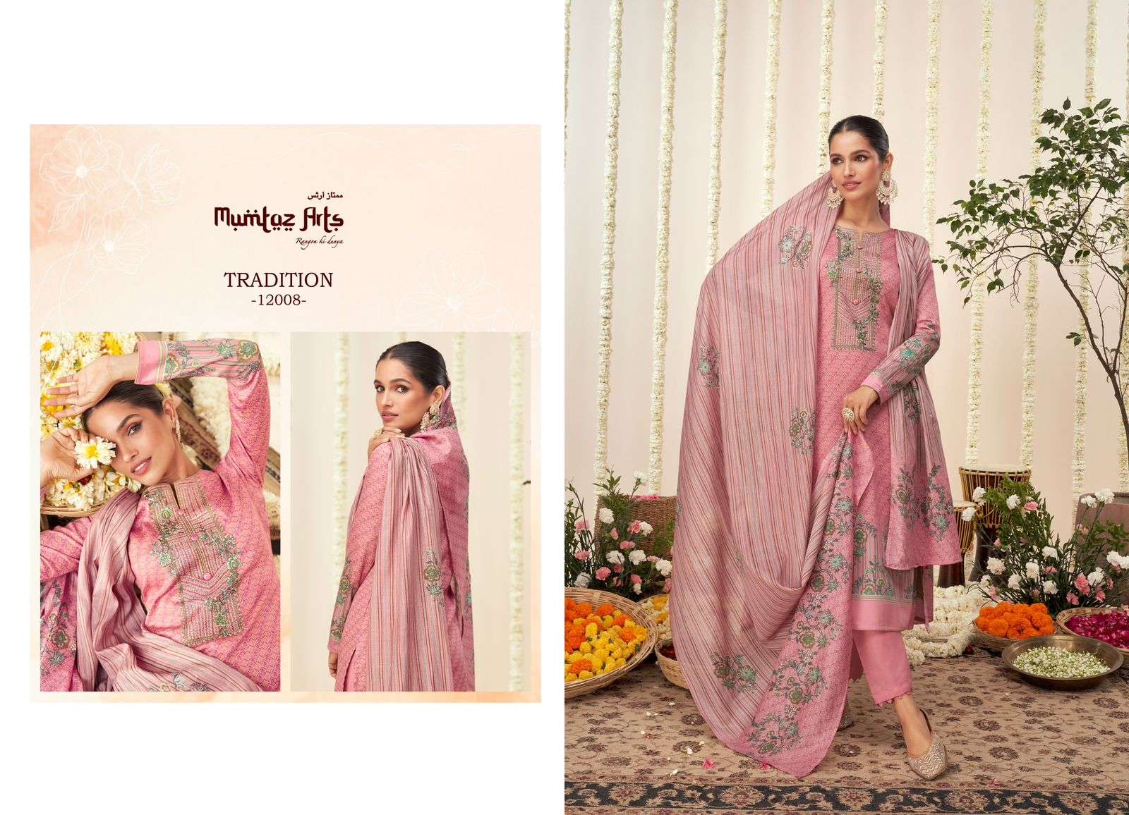 Tradition By Mumtaz Arts 12001 To 12008 Series Designer Festive Suits Collection Beautiful Stylish Fancy Colorful Party Wear & Occasional Wear Pure Viscose Satin Embroidered Dresses At Wholesale Price