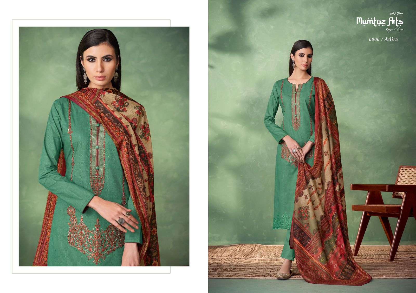 Adira By Mumtaz Arts 6001 To 6008 Series Designer Festive Suits Collection Beautiful Stylish Fancy Colorful Party Wear & Occasional Wear Pure Jam Satin Embroidered Dresses At Wholesale Price