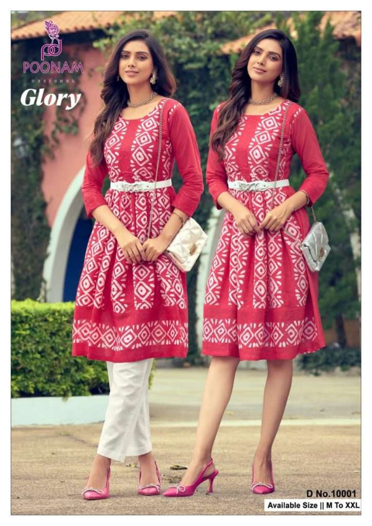 Glory By Poonam Designer 10001 To 10008 Series Designer Stylish Fancy Colorful Beautiful Party Wear & Ethnic Wear Collection Soft Viscose Print Kurtis At Wholesale Price