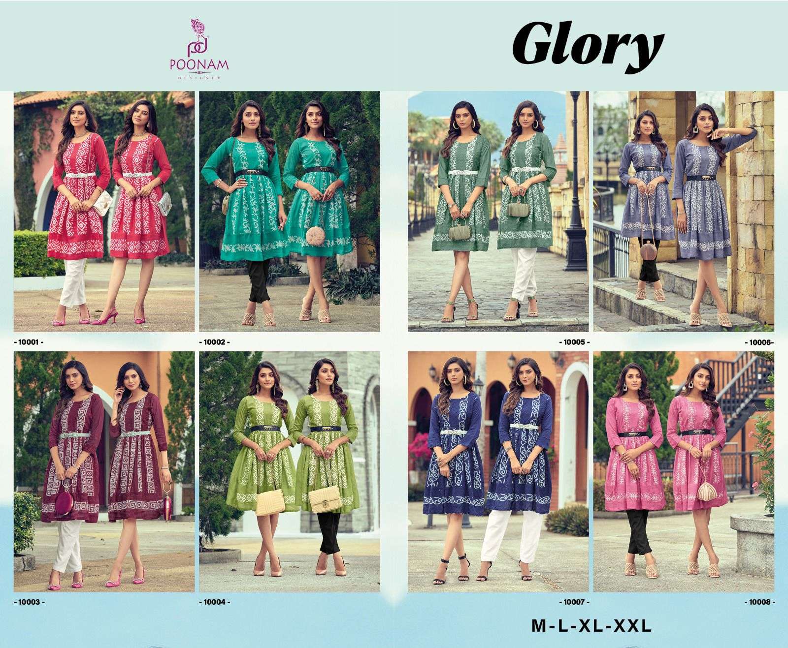 Glory By Poonam Designer 10001 To 10008 Series Designer Stylish Fancy Colorful Beautiful Party Wear & Ethnic Wear Collection Soft Viscose Print Kurtis At Wholesale Price