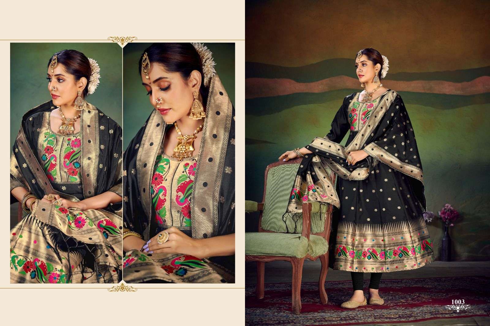 Star Paithni Gown By Smit Creation 1001 To 1006 Series Beautiful Stylish Fancy Colorful Casual Wear & Ethnic Wear Pure Tapeta Silk Gowns With Dupatta At Wholesale Price