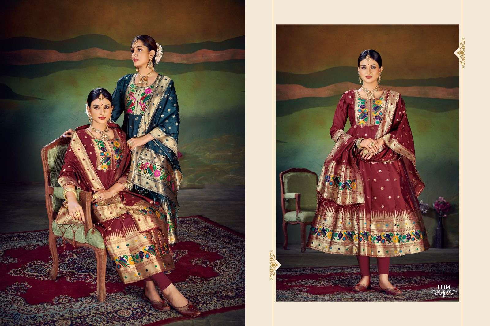 Star Paithni Gown By Smit Creation 1001 To 1006 Series Beautiful Stylish Fancy Colorful Casual Wear & Ethnic Wear Pure Tapeta Silk Gowns With Dupatta At Wholesale Price