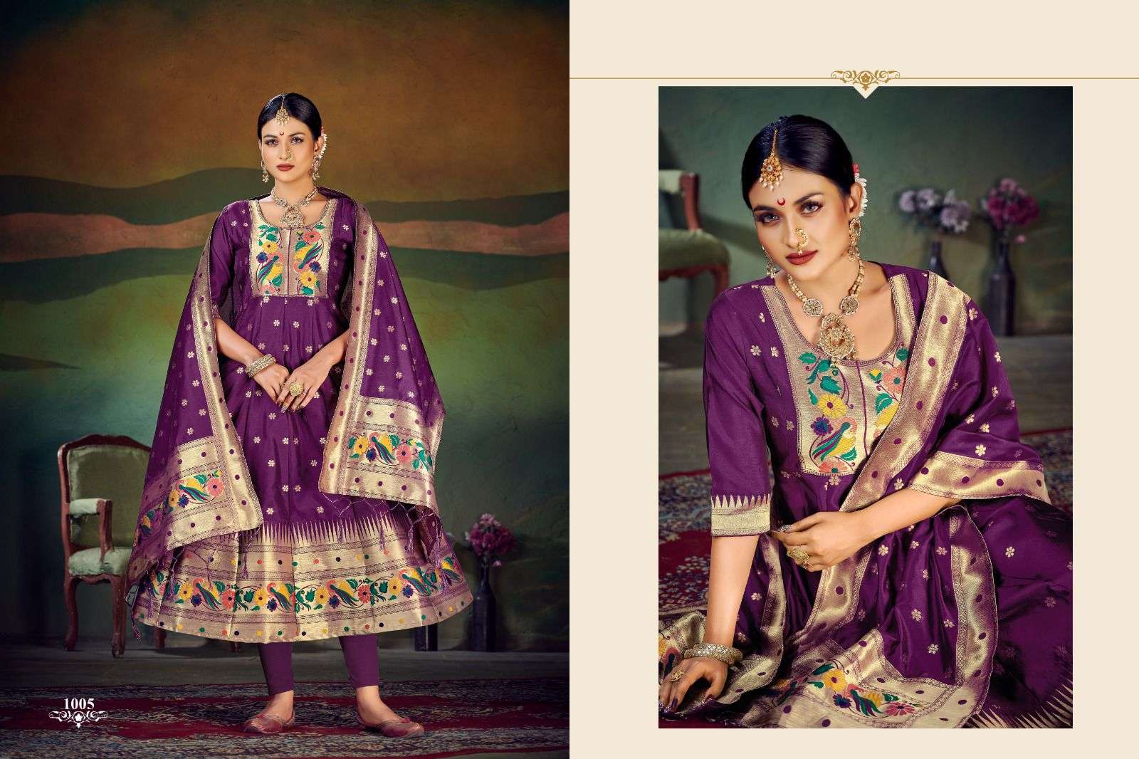 Star Paithni Gown By Smit Creation 1001 To 1006 Series Beautiful Stylish Fancy Colorful Casual Wear & Ethnic Wear Pure Tapeta Silk Gowns With Dupatta At Wholesale Price
