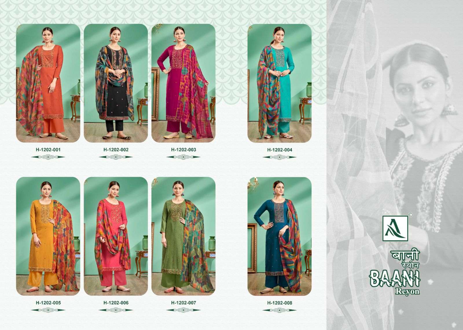Baani Rayon By Alok Suits 1202-001 To 1202-006 Series Beautiful Suits Colorful Stylish Fancy Casual Wear & Ethnic Wear Pure Rayon Print Dresses At Wholesale Price