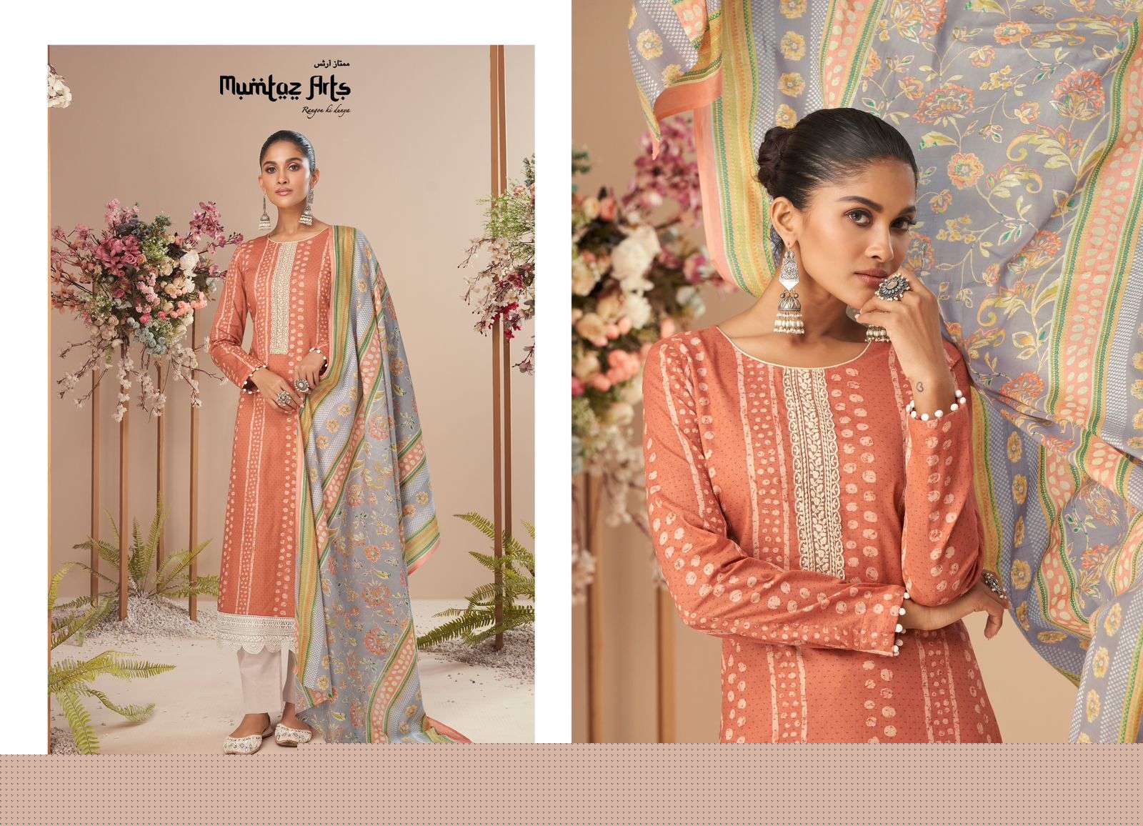 Samar By Mumtaz Arts 21001 To 21008 Series Beautiful Suits Colorful Stylish Fancy Casual Wear & Ethnic Wear Pure Lawn Cambric Cotton Dresses At Wholesale Price