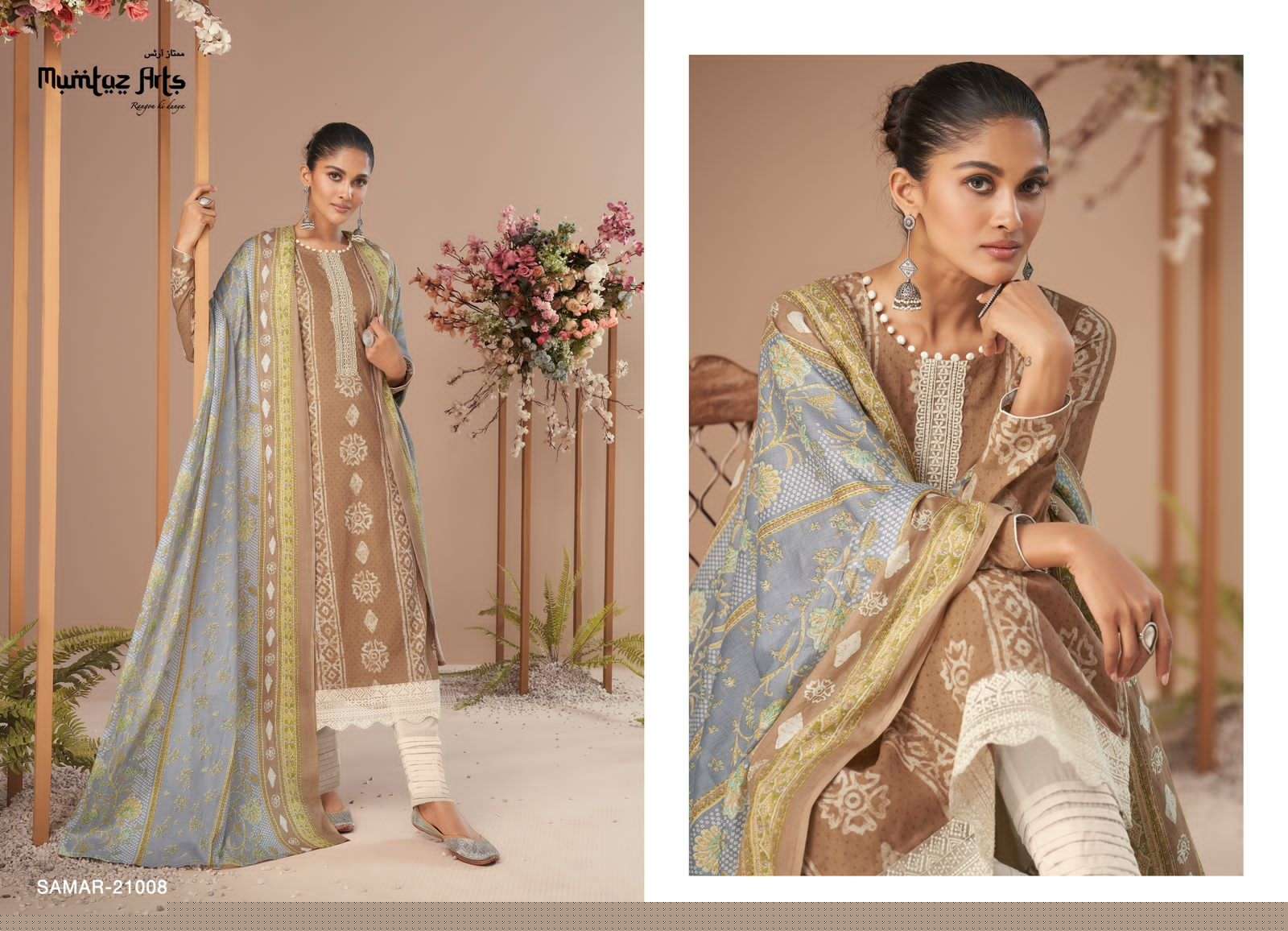 Samar By Mumtaz Arts 21001 To 21008 Series Beautiful Suits Colorful Stylish Fancy Casual Wear & Ethnic Wear Pure Lawn Cambric Cotton Dresses At Wholesale Price