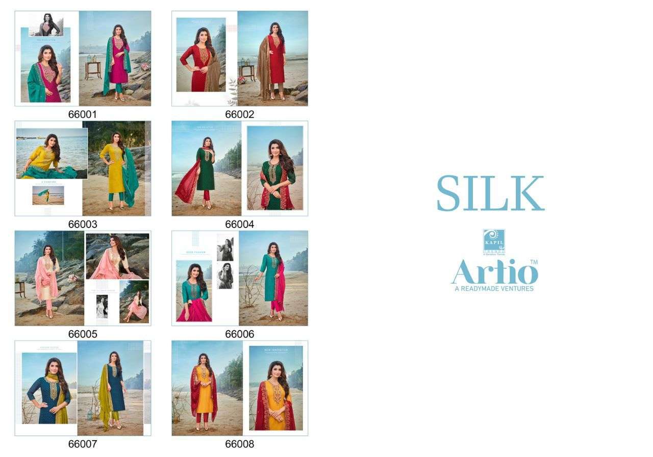 Silk By Artio 66001 To 66008 Series Beautiful Festive Suits Colorful Stylish Fancy Casual Wear & Ethnic Wear Modal Silk Dresses At Wholesale Price