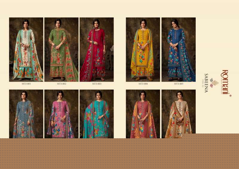 Sabeena Vol-2 By Romani 1073-001 To 1073-010 Series Suits Beautiful Fancy Colorful Stylish Party Wear & Occasional Wear Soft Cotton Print Dresses At Wholesale Price