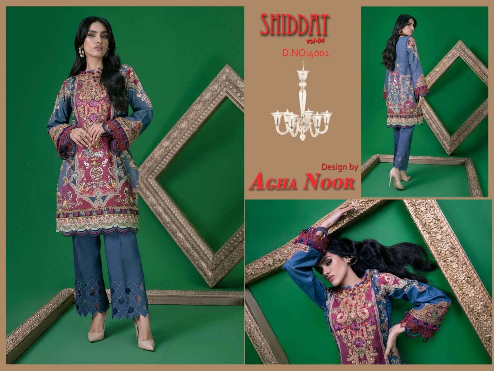 Shiddat Vol-4 By Agha Noor 4001 To 4010 Series Beautiful Stylish Pakistani Suits Fancy Colorful Casual Wear & Ethnic Wear & Ready To Wear Jam Satin Cotton Embroidered Dresses At Wholesale Price