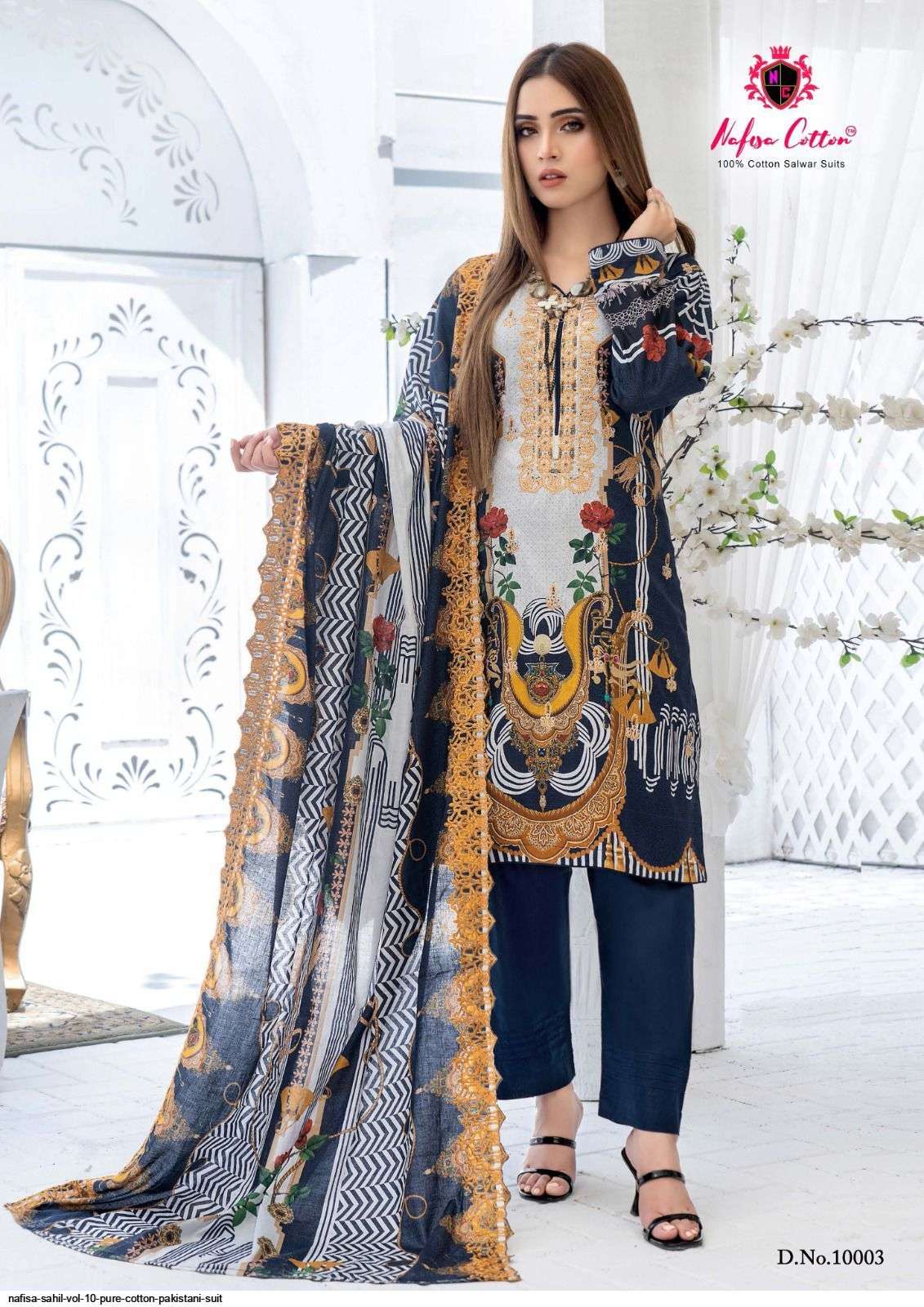 Sahil Vol-10 By Nafisa Cotton 10001 To 10006 Series Beautiful Stylish Festive Suits Fancy Colorful Casual Wear & Ethnic Wear & Ready To Wear Pure Cotton Dresses At Wholesale Price
