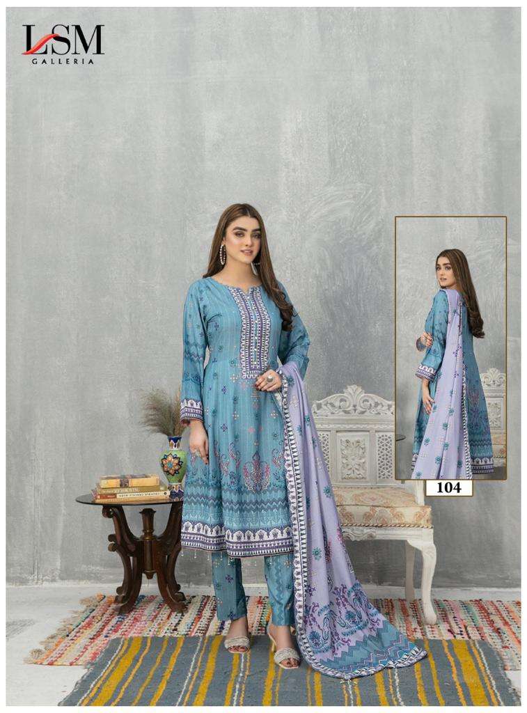 Sana Samia By Lsm Galleria 101 To 106 Series Beautiful Suits Stylish Colorful Fancy Casual Wear & Ethnic Wear Pure Lawn Print Dresses At Wholesale Price