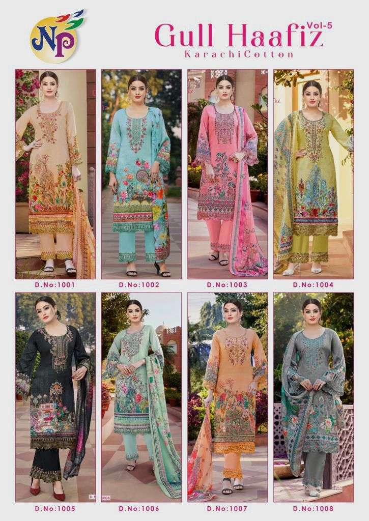 Gull Haafiz Vol-5 By Nand Gopal Prints 5001 To 5008 Series Beautiful Suits Stylish Colorful Fancy Casual Wear & Ethnic Wear Cotton Print Dresses At Wholesale Price