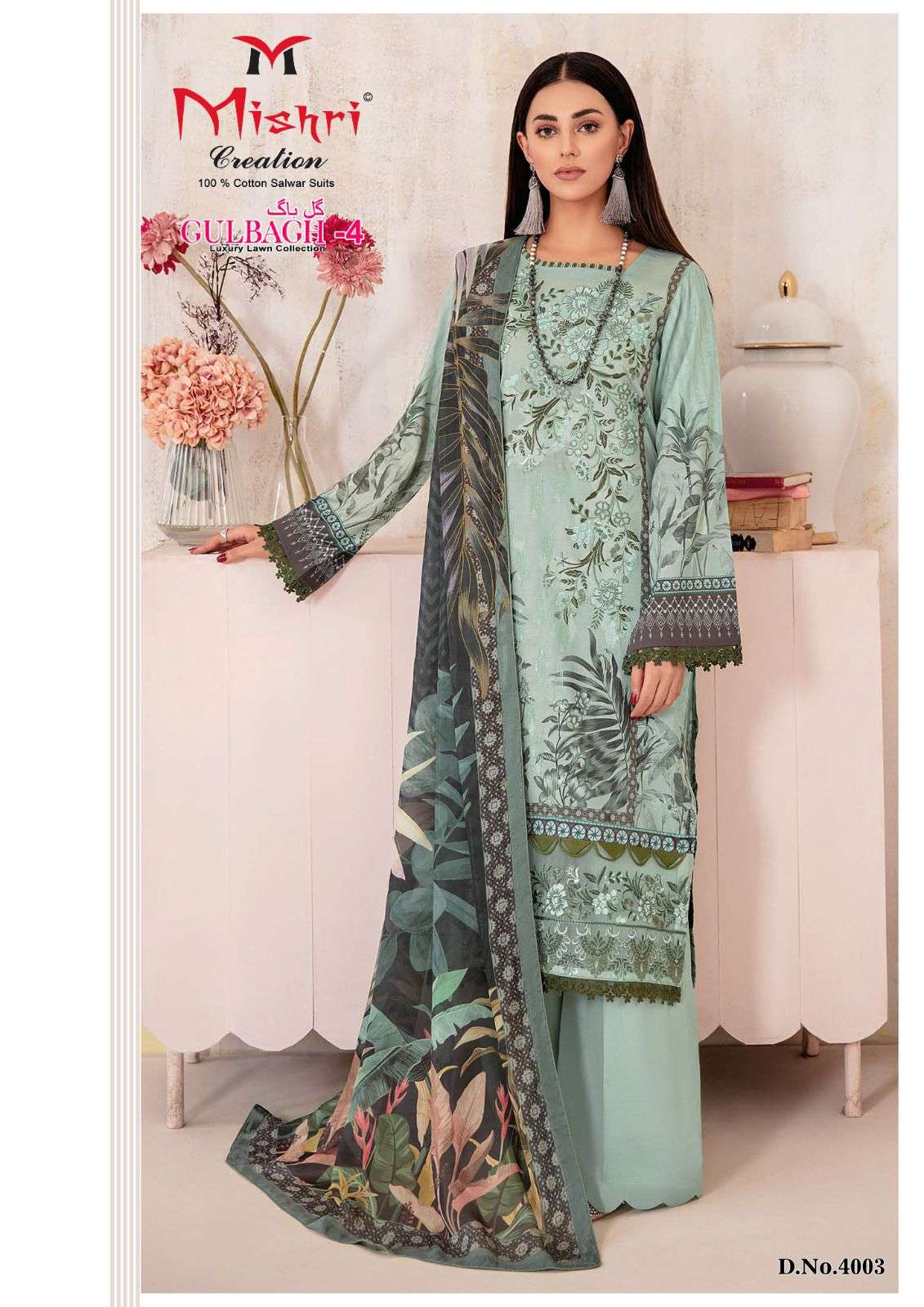 Gulbagh Vol-4 By Mishri 4001 To 4006 Series Beautiful Suits Stylish Colorful Fancy Casual Wear & Ethnic Wear Lawn Cotton Print Dresses At Wholesale Price
