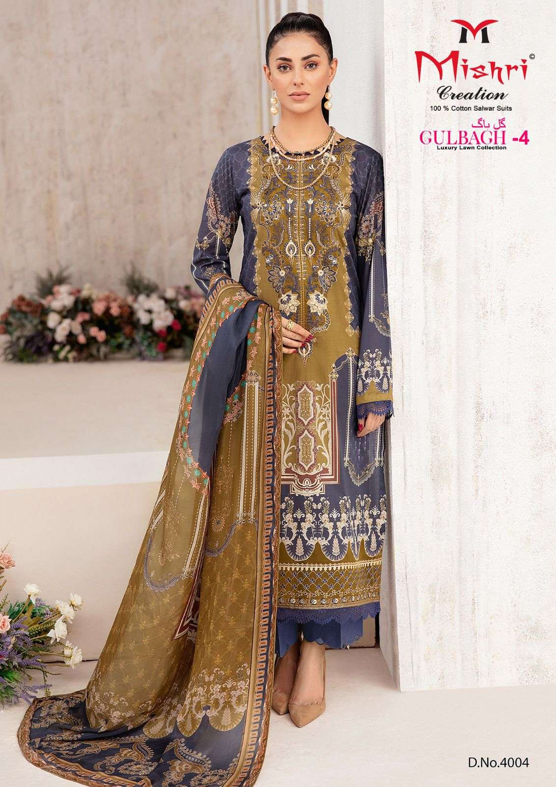 Gulbagh Vol-4 By Mishri 4001 To 4006 Series Beautiful Suits Stylish Colorful Fancy Casual Wear & Ethnic Wear Lawn Cotton Print Dresses At Wholesale Price