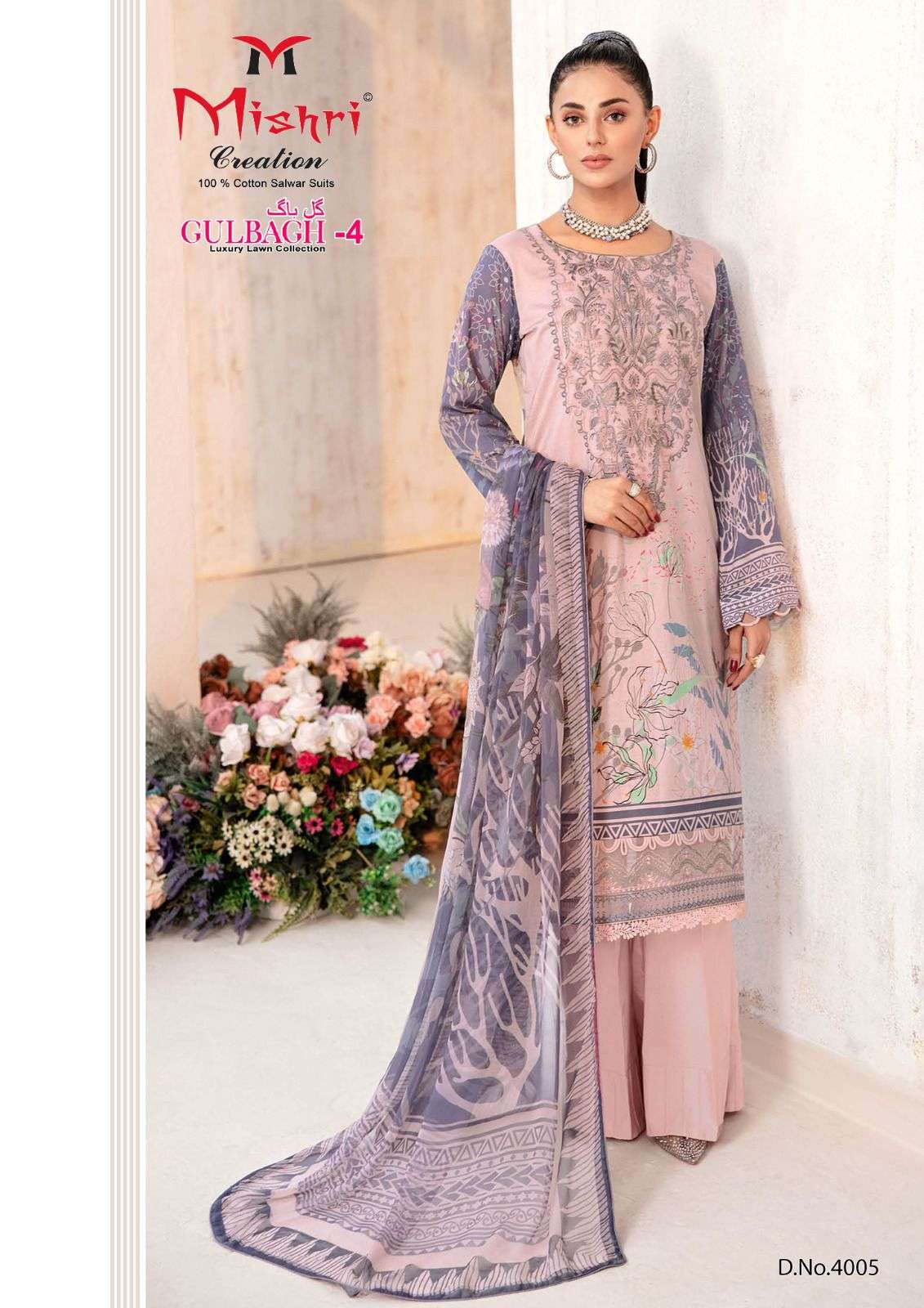 Gulbagh Vol-4 By Mishri 4001 To 4006 Series Beautiful Suits Stylish Colorful Fancy Casual Wear & Ethnic Wear Lawn Cotton Print Dresses At Wholesale Price
