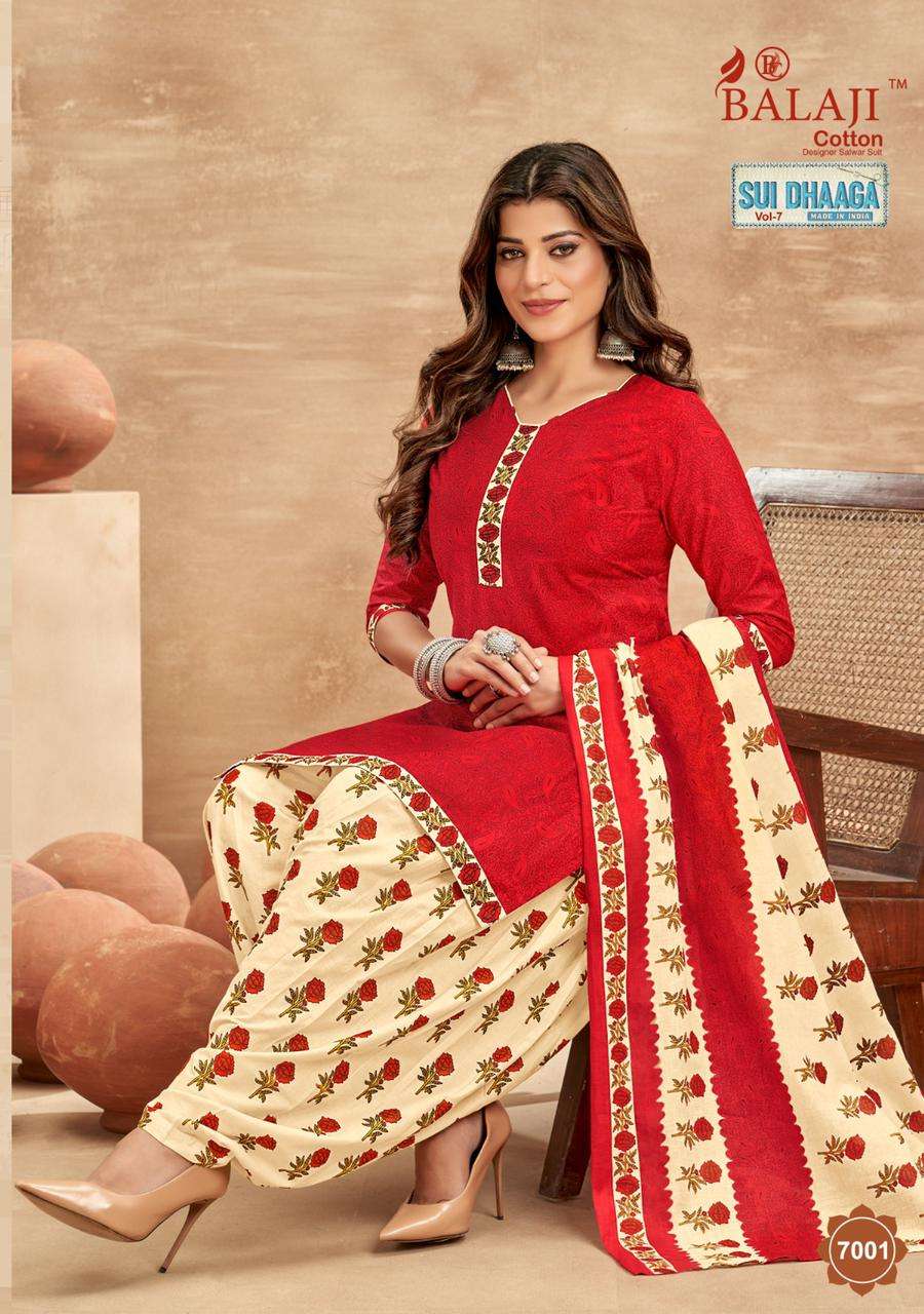 Sui Dhaaga Vol-7 By Balaji Cotton 7001 To 7012 Series Beautiful Stylish Festive Suits Fancy Colorful Casual Wear & Ethnic Wear & Ready To Wear Cotton Dresses At Wholesale Price