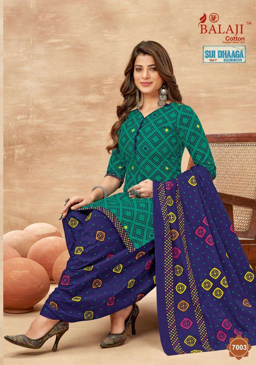 Sui Dhaaga Vol-7 By Balaji Cotton 7001 To 7012 Series Beautiful Stylish Festive Suits Fancy Colorful Casual Wear & Ethnic Wear & Ready To Wear Cotton Dresses At Wholesale Price